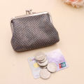 Vintage Double Layer PU Bright Grid Short Wallet Women's Small Coin Purse Creative Card Pack Student Mini Money Bag. 