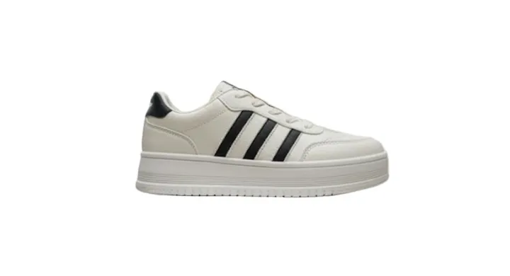 Click & Kick T2R Korean style white and black platform sneaker with a ...