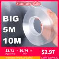 【Hot】 5/10M Nano Tape Double Sided Tape Transparent Reusable Waterproof Adhesive Tapes Cleanable Kitchen Bathroom 1Mm Thickness. 