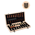 Travel Chess Board Game Competitive Educational Folding 2 in 1 Basswood Chess Board Game Sets Magnetic for Party. 