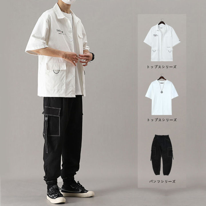 Three-Piece%20Men's%20Clothing%20Summer%20Suit%20Korean%20Fashion%20Junior%20High%20School%20Boys%20Clothes%20All-Matching%20and%20Handsome%20Leisure%20Cargo%20Pants%20-%20Image%202