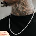 Carat Men Lightweight Necklace Men's 3mm Hip Hop Twist Chain Choker Necklace Trendy Alloy Jewelry for Stylish Men Fashion Accessory Hip Hop Style Twist Chain. 