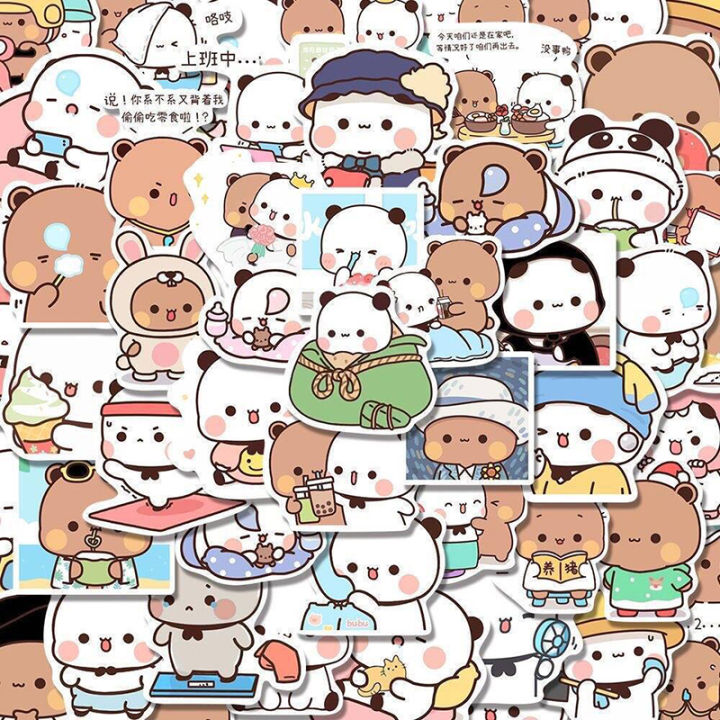 65Pcs%20Bubu%20And%20Dudu%20Stickers%20Cute%20Bear%20Couple%20DIY%20Toy%20Doodles%20Decal%20Phone%20Case%20Scrapbook%20Waterproof%20Decoration%20-%20Image%204