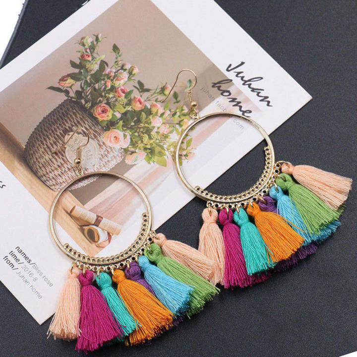 Statement Women's fashion earrings Unique Colorful Handmade