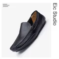 【ALLGOOD】Eic Plus Size 46 47 Men's Cow Leather Loafers Moccasins Shoes Casual Driving Shoes Slip on Flat Shoes for Men Kasut Lelaki(Black,Blue,Brown). 