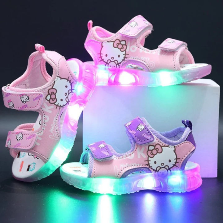 %E3%80%90hot%E3%80%91%202024%20Summer%20New%20Baby%20Girls%20Led%20Light%20Sandals%20Cute%20Hello%20Kitty%20Children's%20Casual%20Shoes%20Anti-Slip%20Kids%20Beach%20Shoes%20Outdoor%20Shoes%20-%20Image%203