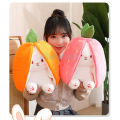 Strawberry Rabbit Plush Cute Bunny 2 In 1 Long Ear Fruit Animal Stuffed Doll Plush Toys Creative Transformation Of Rabbit Doll Plush Doll Reversible Carrot Strawberry Bunny Plush . 