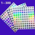 Nail Polish Color Gel Varnish Number Sticker Label 1-100/101-200/201-300 Mark Numbering Manicure Waterproof Laser Label Sticker. 