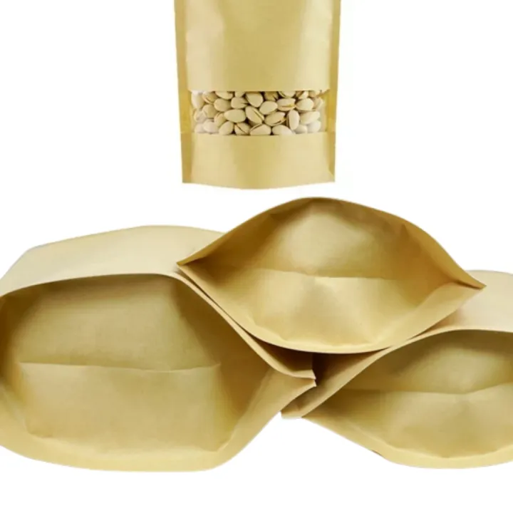 25pcs%2012x20cm%20Brown%20Kraft%20Paper%20Transparent%20Zip%20lock%20Standup%20Pouch%20Bags%20With%20Clear%20Translucent%20Window%20For%20Dried%20Food,%20Candy,%20Spices%20&%20Nuts%20-%20Image%207
