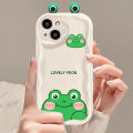 Phone Case For OPPO A58 4G A79 A18 A38 A9 A5 2020 A94 5G F17 F19 F11 F9 Reno 4 5 6 7 Pro Back Cover Casing 3D Cartoon Couple Cute Bear Frog Eyes Cat Ears Silicone Soft Shockproof Anti-falling Fashion Trendy Wavy Edge. 