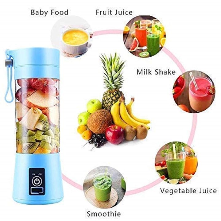 Portable%20Blender,%204%20blade%20Personal%20Size%20Electric%20Rechargeable%20USB%20Juicer%20Cup,%20Fruit%20Mixer%20Machine%20with%204%20Blades%20for%20Home%20and%20Travel%20-%20Image%202