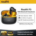 Realfit F3 ANC 38dB Active Noise Cancellation Bluetooth Earphones APP Support Stereo Superb Bass 13mm Driver Wireless Earbuds. 