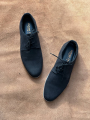 Men’s Elephant Black Nubuck Cow Leather Casual Derby Shoe. 
