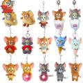 Tom and Jerry Plush Keychain Mouse and Cat Cartoon Plush Animal Doll, Children's Birthday Gift, Popular 10cm. 