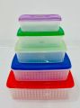 Plastic Food Container 5 Pcs Set / Lunch Box / Tiffin Box / Dubba Set Good Quality Transparent Type Storage Boxes. 