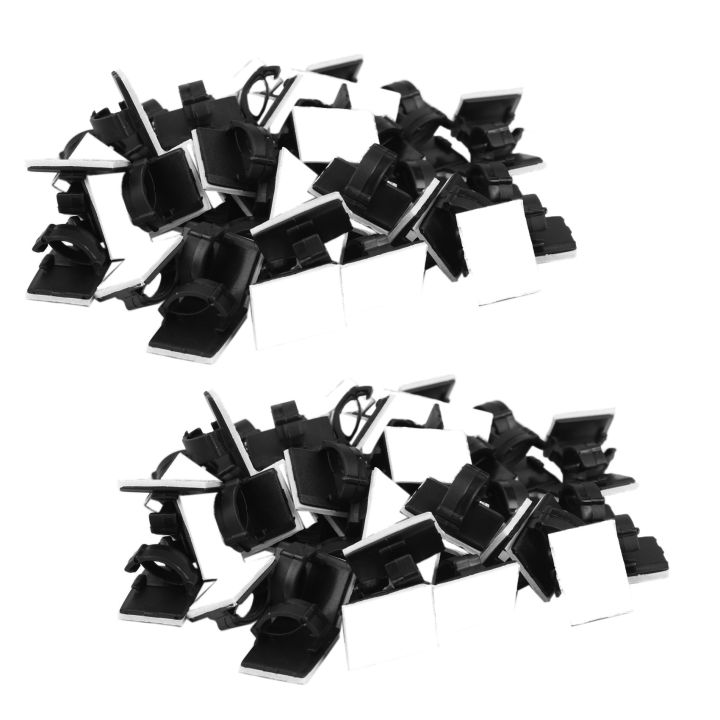 NXFDSIOZ 100 pcs. Self Adhesive Cable Clamp Plastic Rectangular Cable Clips Cable Tie Quick Bind Cable Wire Management Holder