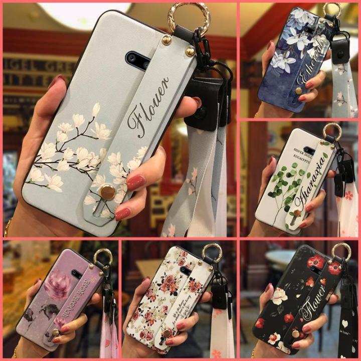 ring protective Phone Case For LG V50S Phone Holder Wristband Anti-knock Anti-dust Dirt-resistant Lanyard Durable Flower