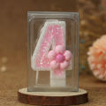 3D Number Cake Decorating Candles Glitter Pink Bow Digital Candles Cake Topper Birthday Party Memorial Day Party Cake Decoration. 
