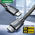 Ugreen HDMI 2.1 Cable for Xiaomi Mi Box HDMI Cable Cord 8K/60Hz 4K/120Hz 48Gbps Digital Cables for PS5 PS4 HDMI Splitter 8K HDMI 2.1. 