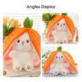 Strawberry Rabbit Plush Cute Bunny 2 In 1 Long Ear Fruit Animal Stuffed Doll Plush Toys Creative Transformation Of Rabbit Doll Plush Doll Reversible Carrot Strawberry Bunny Plush . 