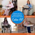 White Adjustable Portable Table-Mate II Tray Holder Large Folding Adjusting Convenient Move Moveable Table for Laptop Breakfast Food Cup Plate Paper Documents TV Television Electric Devices Work from Home Office Hospital Room Bed Kitchen Living Lifestyle. 