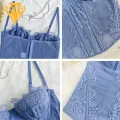 Women Corset Lace Splicing Corset Top with Suspender Style Slim Fit Design for Women Elastic Fabric Low-cut Style Trendy Fashion Lace-up Corset for Women. 