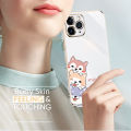 Hontinga for Samsung Galaxy M02 A02 Back Cover Luxury 6D Plating Cute Cartoon Printing Side Pattern Case Soft Silicone Square Phone Cases. 