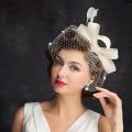 Halloween Headdress Mesh Cap Cocktail Party Color Face 16 Jockey Club Yarn Billycock Stage Photo Dinner Accessories {. 