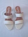 Ladies one inch heel Slipper -  White. 