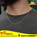 Glamon Bundle OFFER - Gold Color 2mm Cuban Link Chain & 4mm Cuban Link Bracelet For men women gold plated jewellery gift pack. 