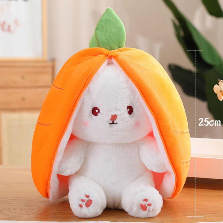 Kidlove Cute Fruit Transfigured Bunny Plush Toy Soft Stuffed Carrot Strawberry Rabbit Plush Doll For Children Gifts Daraz.lk