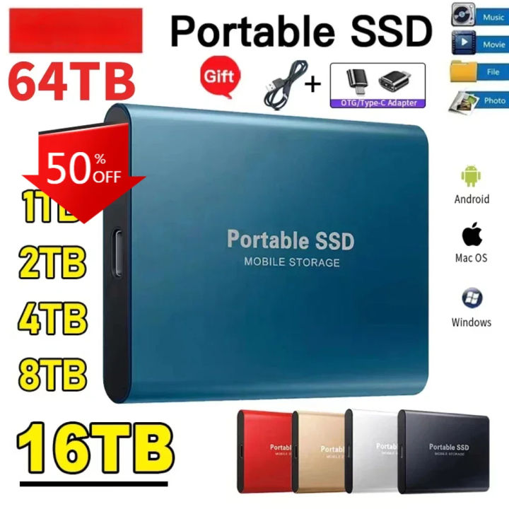 8TB Portable SSD 16TB High-speed Mobile Solid State Drive - Main Image