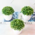 Mini Artificial Foam Rose Flower Potted Realistic Artificial Green Grass Plants Bonsai For Home Office Table Decoration. 