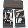QUANBU 12 pcs Stainless Steel Nail Care Manicure Pedicure Set Personal Travel Grooming Kit Clippers. 
