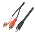 Audio Aux 3.5mm Stereo Mini plug Jack TO 2 RCA Stereo  AV Cable. 