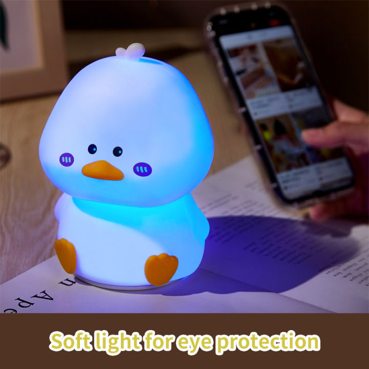 Rechargeable%20LED%20Night%20Light%20Cartoon%20Cute%20Duck%20Patting%20Silicone%20Lamp%20Bedroom%20Decor%20Sleeping%20Mood%20Light%20Children%20Gift%20Nightlight%20-%20Image%204