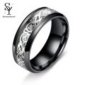 Sunny Men Ring Glossy Simple Jewelry Accessory Dragon Pattern Glowing Ring for Dating. 