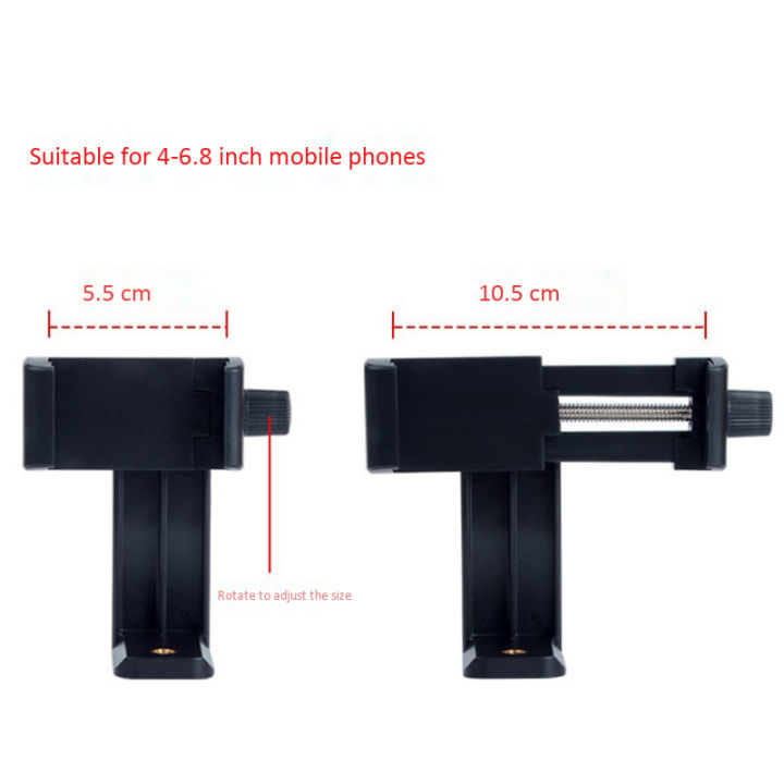 Phone%20Holder/Vertical%20and%20Horizontal%20Tripod%20Mount%20Adapter%20Rotatable%20Bracket%20with%201/4%20Inch%20Screw%20Hole/Adjustable%20Clip%20-%20Image%204
