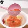 New Soup Spoon Long Handle Kitchen Strainer Solid Color Cooking Colander Kitchen Scoop Plastic Tableware Colander Hot. 