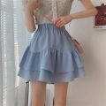 RuffleaWomen's Short Skirt Summer Thin Puffy High Waist Small Hem Skirt Student Design Sense Niche. 