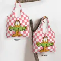 【ALLGOOD】Garfield Canvas Tote Bag Cute Printing Korean Style Student Shoulder Bag Casual Shopping Bag Large Capacity Travel Bag. 