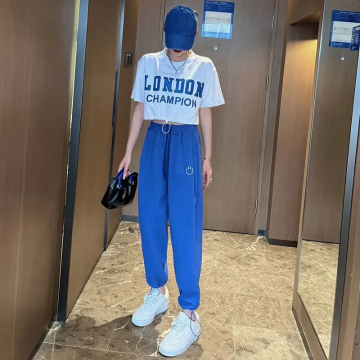 Jazz%20Dance%20Costume%20Women's%20Summer%20Korean%20StylejazzHigh%20Waist%20Top%20Hip%20Hop%20Loose%20Street%20Dance%20Pants%20Dancing%20Suit%20-%20Image%202