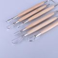 6PCS/Set 8 inch Double End Conventional Ribbon Tool Wood Handle Wax Pottery Clay Sculpture Carving Tool DIY Craft Set. 
