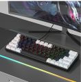 Lenovo Mini Gaming Mechanical Keyboard 63 Keys RGB Hotswap Type-C Wired Gaming Keyboard Keycaps 60% Ergonomics Keyboards. 