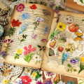 Panda Online 100PCS Vintage Flower Talk Series Stickers Album Diary Journal Decorative Crafts Scrapbooking DIY Sticker. 