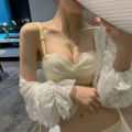 Student Girl Underwear Suit Small Chest Push up Big Anti-Sagging Korean Simple Breast Holding Underwired Bra. 