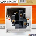 13A Plug Base - Orange Electric - Casablanca White - X5 Series - 3 Hole Square Pin - Switched Socket Outlet. 
