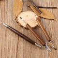6Pcs/Set DIY Pottery Clay Tools Wooden Handle Pottery Carving Tool For Pottery Sculpture Ceramic Clay Trimming Cutting Kit. 