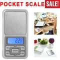Mini Digital Scale 500g/200g / 0.01g Incremental Digital Electronic Mini Multi-Use Portable Weighing Kitchen Pocket Scales for Jewelry, Kitchen Compact Scales for Gram Weight for Jewelry, Tare, Stainless Steel, with Backlit Display. 