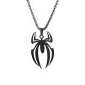 Kpop Stainless Steel Spider Pendants Chain Necklaces for Mens Silver Color Gold Color Pearl String Gothic Punk Halloween Jewelry. 